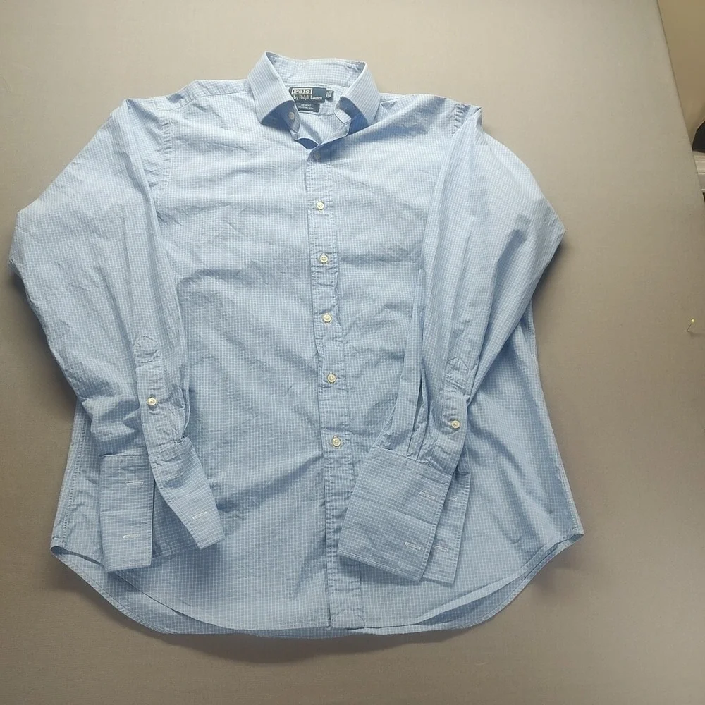 Polo by‎ Ralph Lauren Men's Blue Dress Shirt Size 16 1/2-35